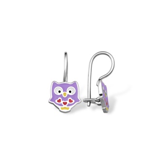 Серьги сова из серебра