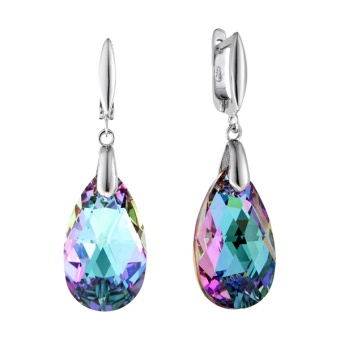 Серьги крупный камень из серебра